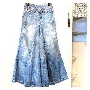 Long denim skirt